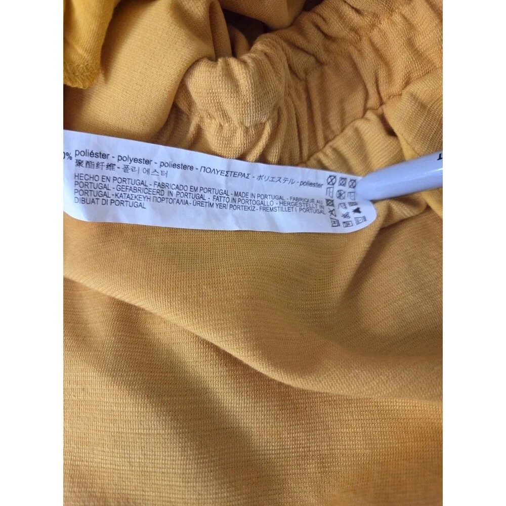 Zara Collection Woman Basic Canary Yellow Pant SMALL Paperbag Drawstring Pockets